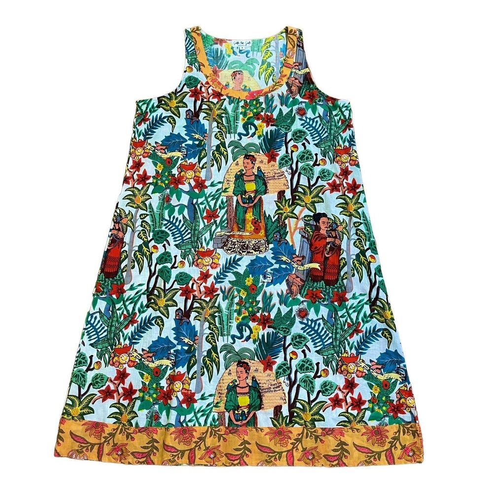 Soothe Our Souls Boutique Summer Tank Dress Size M Frieda Floral Theme Cotton